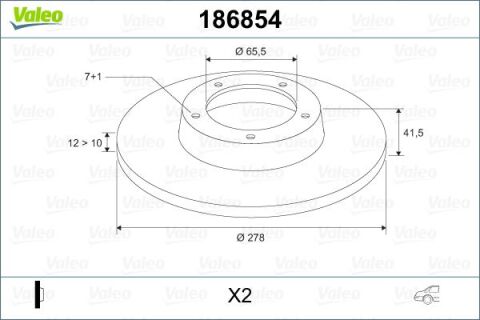 Arka Fren Aynası Vectra C 02 Sıgnum 03 Saab 9.3 02 Croma 05 278X12X5Dl Dolu