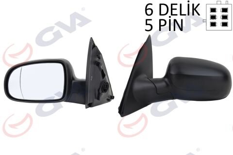 DIŞ DİKİZ AYNASI SOL CORSA C 01 ELEKTRİKLİ ISITMALI ASFERİK 5 FİŞ VM-200EHAL