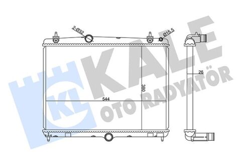 RADYATÖR C5 09 P508 10 1.6HDI EP6CDT MEK OTOM AC KLİMASIZ 555x394x24