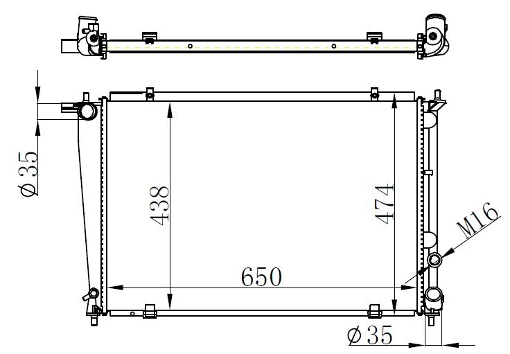 RADYATÖR BRAZİNG STAREX 00-04 2.5TD AC KLİMASIZ MEK 650x438x26