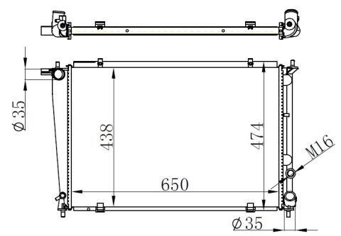 RADYATÖR BRAZİNG STAREX 00-04 2.5TD AC KLİMASIZ MEK 650x438x26