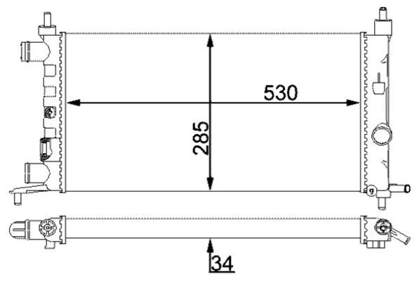 RADYATÖR CORSA B 1.0I 12V-1.2I 16V KLİMASIZ MEK 530x285x34