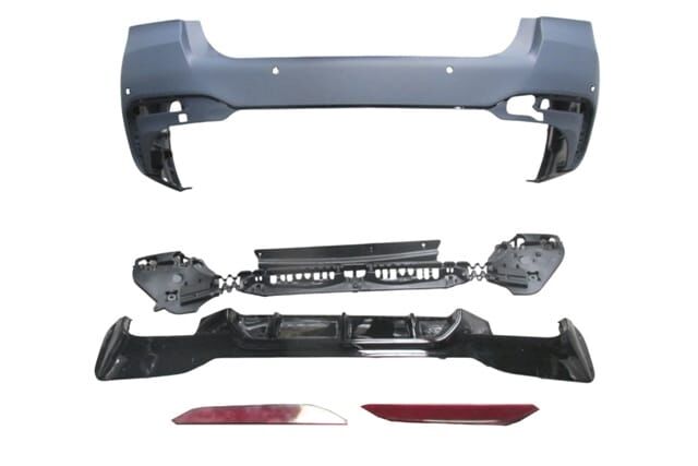 Bmw 5 Serı- G30- 20/22; Arka Tampon Astarlı(karlıklı-reflektörlü-braketli-çeki Kapaklı-sensörlü)(m5) - A51125A2C1E9S2