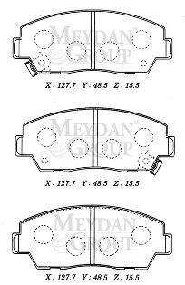Ub39492820 - Mazda B2200- Pıck Up- 90/97; Ön Fren Balatası (Disk) (127,7X48,5X15,5) (Daıwa)