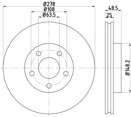 Ön Fren Aynası Adet Focus 04-12 Cmax 07-10 S40 06-10 C30 10-12 C70 06-13 V50 05-12 278X25X5Dlxhvlı
