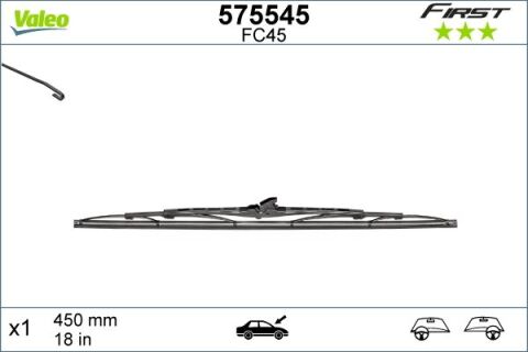 Silecek Süpürgesi 450Mm Normal Tip First Üniversal