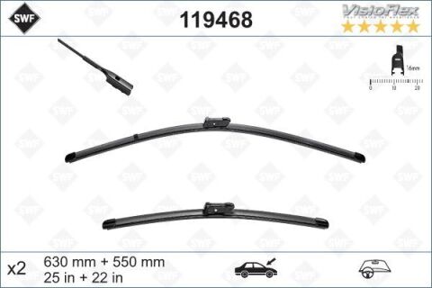Swf Visioflex Flat Blade X2 630 550 Mm Vw Tiguan Iı