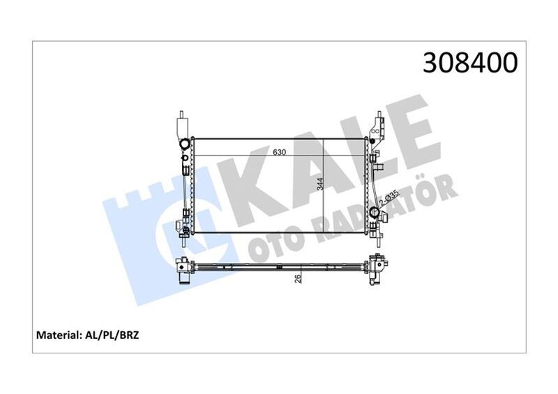 Radyatör Fıorıno 08 1.3Mtj Mek Ac 630X344X26