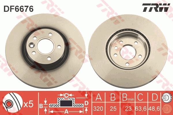 Ön Fren Aynası Adet Volvo S40 2004-2012 C70 Iı 2006-2013 V40 2012 V50 04-12 320X5-Dl
