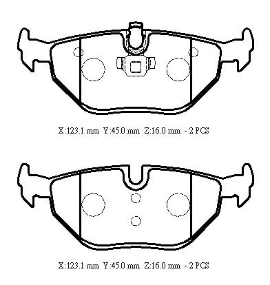 34211164499 - Bmw 3 Serı- E46- Sd/Coupe- 98/05; Arka Fren Balatası 316/318/320(Kablosuz)Disk)(123,1X45X16)(Bramax)