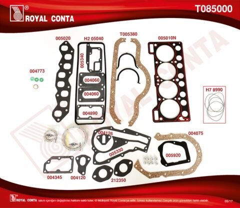 MOTOR TAKIM CONTA SKT KEÇELİ SUBP.LAST R9 BROADWAY-R19 1.4 KARBÜRATÖRLÜ