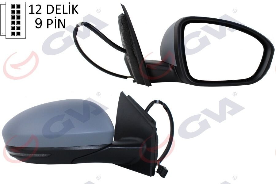 Dış Dikiz Aynası Sağ Megane 15 Elektrikli Isıtmalı Sinyalli Sensörlü Astarlı Konveks Vm-6142Ehpsr
