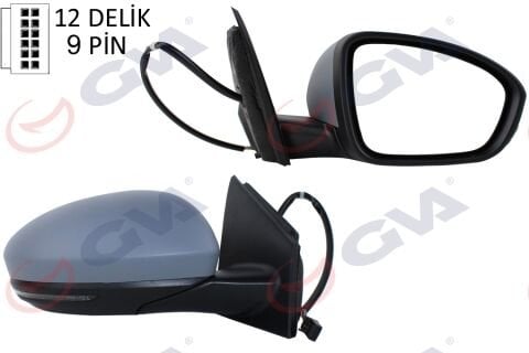 Dış Dikiz Aynası Sağ Megane 15 Elektrikli Isıtmalı Sinyalli Sensörlü Astarlı Konveks Vm-6142Ehpsr