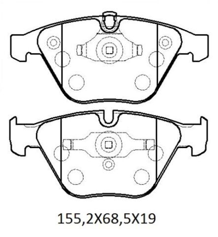 34116753668 - Bmw 5 Serı- E60- 04/10; Ön Fren Balatası (Kablosuz) (Disk) (155,2X68,5X19)(Bramax)