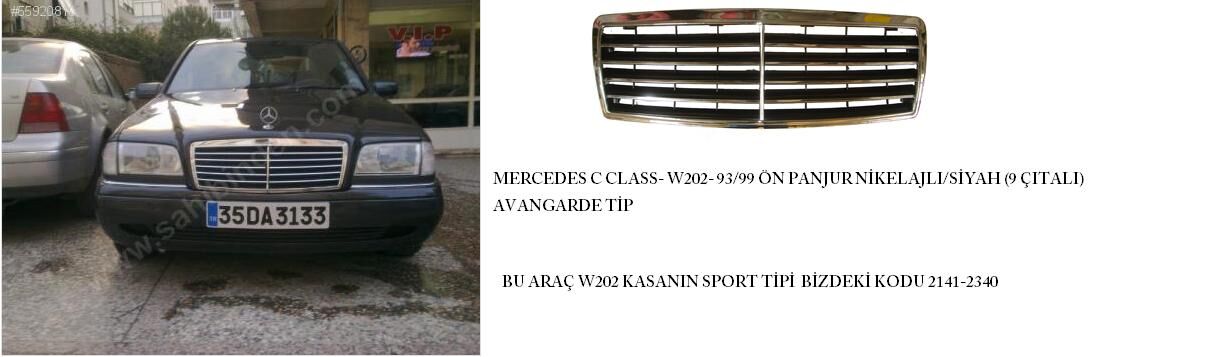 2028800383 - Mercedes C Class- W202- 93/99; Ön Panjur Nikelajlı/Siyah (9 Çıtalı) Avangarde Tip (Tw)