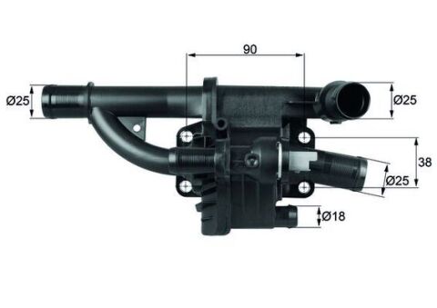 Termostat Yuvası Komple Peugeot 206-207-307-308-407-1007-3008-5008-Partner Tepe-C2-C3-C4-C5 Iı Focus Iıı 11 1.6 Tdcı Courıer 14 1.5-1.6 Tdcı Fıesta 08 17 1.5 Tdcı B-Max 14