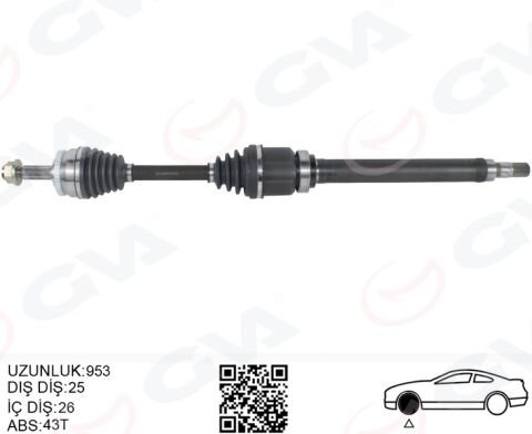 ÖN AKS KOMPLE SAG VOLVO S40 I V40 I 1.8-2.0 97 04