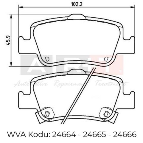 Arka Fren Balata Toyota Aurıs. Corolla 1.33L 1.6L 1Nr-Fe 1Zr-Fae Nre180 Zre181 Zre185 12- 1.4L 1Nd-Ftv D-4D Nde150 Nde180 07-