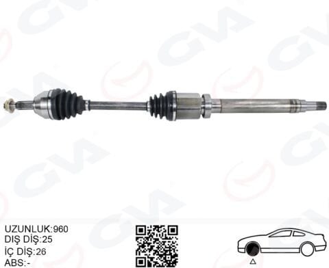 Ön Komple Aks Sağ Transıt Connect 1.8 Tdcı 02 14 75-90-110Ps 960Mm