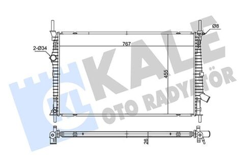 Motor Su Radyatörü Ford Transıt Custom 2.0Tdcı Ecoblue 15 At Mt Brazıng 767X455X26 Gk218005Bc