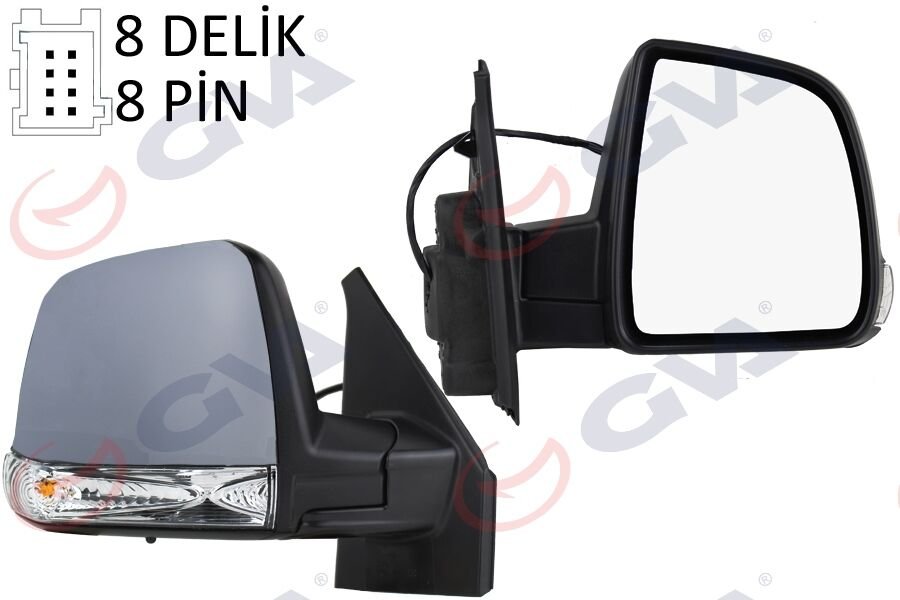 Dış Dikiz Aynası Sağ Doblo 11 Elektrikli Sinyalli Astarlı Tek Cam Sensörlü Konveks 8 Fiş Vm-668Ehpsr