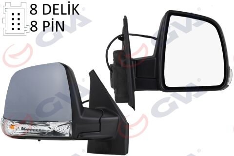 Dış Dikiz Aynası Sağ Doblo 11 Elektrikli Sinyalli Astarlı Tek Cam Sensörlü Konveks 8 Fiş Vm-668Ehpsr