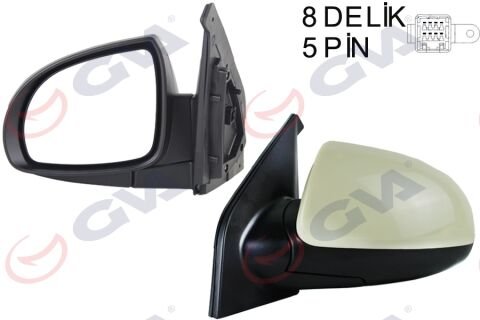 DIŞ DİKİZ AYNASI SOL PICANTO 06 ELEKTRİKLİ ISITMALI ASTARLI KONVEKS VM-753EHPL