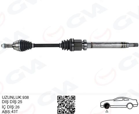 ÖN AKS KOMPLE SAĞ FORD FIESTA 1.4 08 16 BNZL.OTOMATIK 4F27E