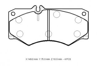 Mercedes Mıcro Bus- L-207- 77/96; Ön Fren Balatası (kablosuz) (disk)(149x75x18)(bramax) - A0015867042