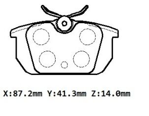 9941605 - Alfa Romeo 155- 93/97; Arka Fren Balatası 1.7/1.8/1,9/2,0Cc (Kablosuz)(Disk)(87.2X44.5X14) (Bramax)