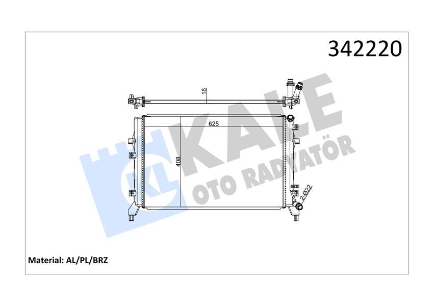 Radyatör Vw Caddy Iıı-Eos-Golf Plus-Golf V-Vı-Jetta Iıı-Jetta Iv-Passat-Scırocco-Touran Al-Pl-Brz
