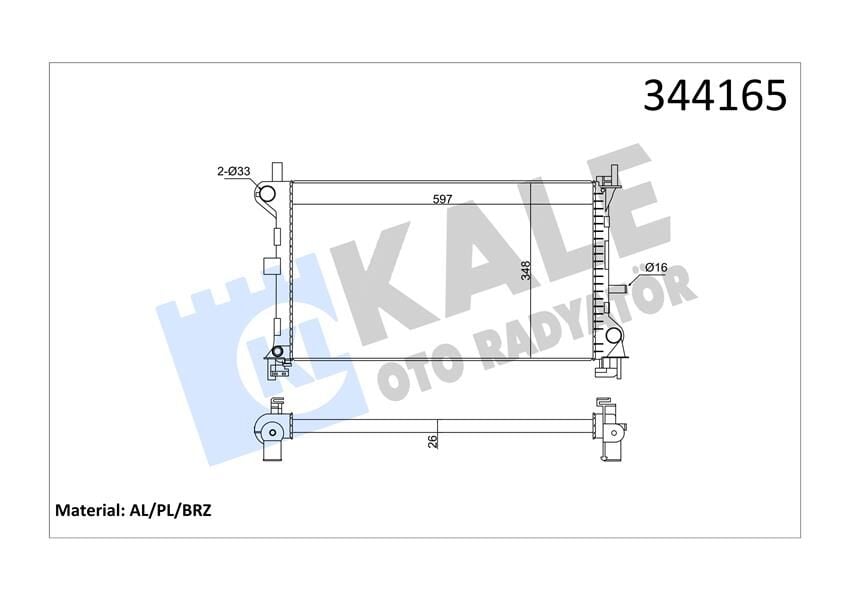 Motor Su Radyatoru Focus I 1.6 16V / 2.0 16V 98 04 Otomatık Sanzm. 600 348 26