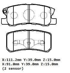Mıtsubıshı Asx- 11/16; Arka Fren Balatası 1,6/1,8/2,0 (disk) (111.2x39x15/91;x39x15) (daıwa) - MR510544