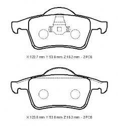 30648382 - Volvo S80- 07/12; Arka Fren Balatası (Kablosuz)(Disk)(122,7X53,8X16,2/12;3,8X53,8X16,2)(Bramax)