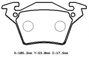 0034200220 - Mercedes Vıto- W638- 96/03; Arka Fren Balatası (Disk)113/114/108/110/112 (105.3X53X17.5)(Bramax)