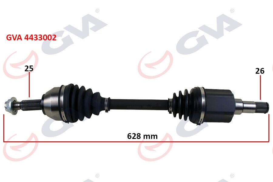 ON KOMPLE AKS SOL TRANSIT CONNECT 1.8 TDCI 02 14 75 -90-110PS 628mm