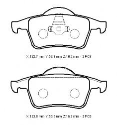 30648382 - Volvo S60- 05/09; Arka Fren Balatası (Kablosuz)(Disk)(122,7X53,8X16,2/12;3,8X53,8X16,2)(Bramax)