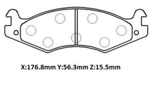 05745162C - Jeep Wrangler- 87/89; Ön Fren Balatası (Disk)(176.8X56.3X15.5) (Bramax)