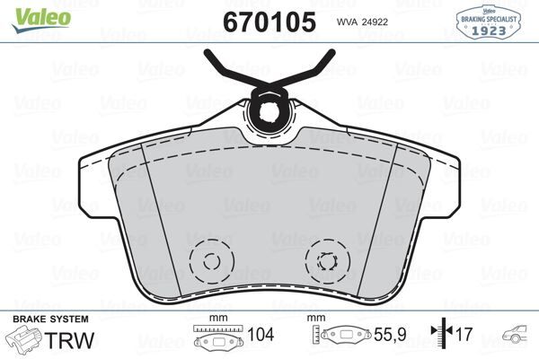 Arka Fren Balatası Peugeot P3008 09 16 P5008 09 17 P508 10 18 P308 Gtı-Rzc 10 14 Cıtroen C4 09 16 Ds4-Ds5 11 15