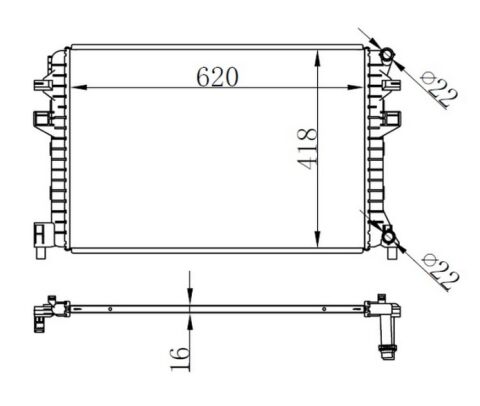 Radyatör Brazing Golf Vıı-A3-Leon-Octavıa 1.2-1.4-1.6 12 620X418X16