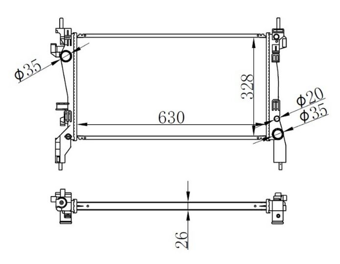 RADYATÖR BRAZİNG FIORINO 1.3 MTJ 08 BRAZİNG 630x318x22