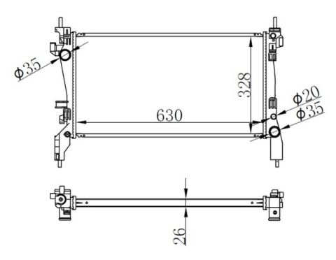 RADYATÖR BRAZİNG FIORINO 1.3 MTJ 08 BRAZİNG 630x318x22