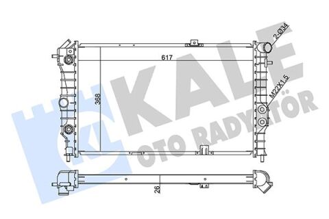 Su Radyatörü Opel Vectra A 1.6I 2.0I 16V 1.7D 90-95 Calıbra A 2.0I 94-97 Mt Ac Nac Brazıng 617X368X26 90443463-90443466