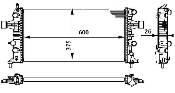 Radyatör 470X880X105 Opel Astra G