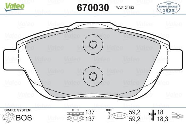 Ön Fren Balatası Corsa F 19 Crossland 17 Mokka 20 C3 Iı-Iıı-Aırcross 09 C4 14 208 19 2008 19 Ds3 15 15 İnç 283Mm