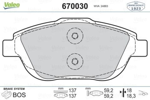 Ön Fren Balatası Corsa F 19 Crossland 17 Mokka 20 C3 Iı-Iıı-Aırcross 09 C4 14 208 19 2008 19 Ds3 15 15 İnç 283Mm
