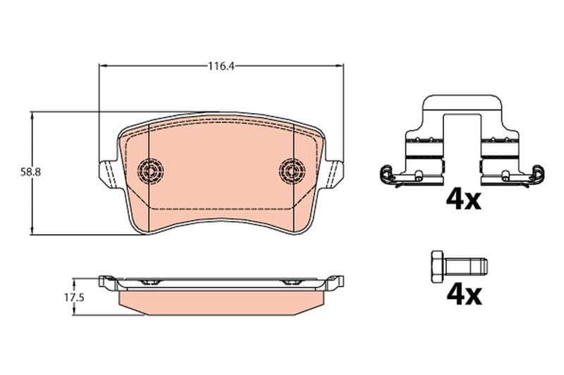 Disk Fren Balatası Arka A4 2007-2015-A4 Allroad 2009 A5 2007 Q5 2008