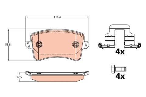 Disk Fren Balatası Arka A4 2007-2015-A4 Allroad 2009 A5 2007 Q5 2008