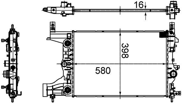Radyatör Otomatik Astra J-Zafıra Tourer C-Cruze 1.4-1.6 Al/Pl/Brz 580X398X16