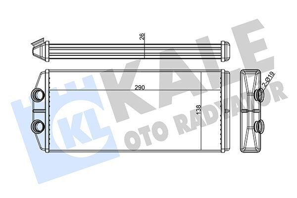 Kalorifer Radyatörü Partner 08 Berlıngo 08 1.6 Hdı-Vtı P407 04 C4 06 C5 08 1.6 Hdı-Thp 290X129X26 Al